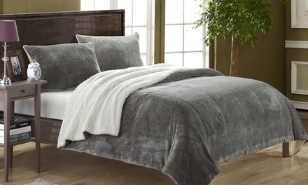 Naomi Plush Microsuede Sherpa Comforter Set (2- or 3-Piece)