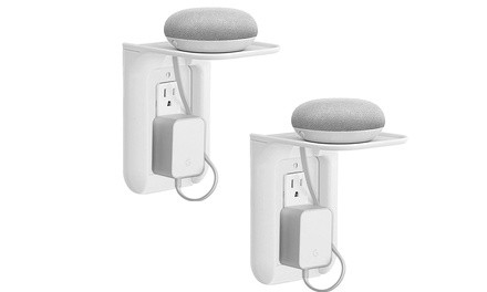 White Wall Outlet Shelf (2-Pack)