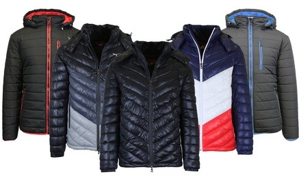 Men's Down Alt Hooded Puffer Winter Jacket (Multiple Styles Available)