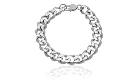 Arturo Zeta Men's Cuban Link Bracelet in High Polished Stainless Steel