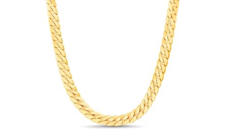Arturo Zeta Mens Cuban Chain Necklace in 18K Yellow Gold Over Brass 