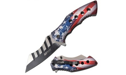 MTech USA Assisted-Opening American Flag Stainless Steel Knife
