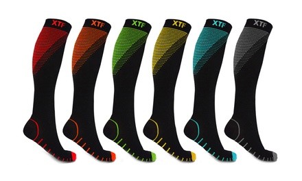 XTF Graduated Knee-High Compression Socks (6 Pairs)