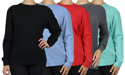 Women's Oversized Waffle-Knit Thermal Shirt (S-2XL; 3-Pack)