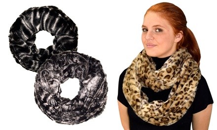 Peach Couture Women's Plush Cowl Collar Infinity Loop Scarf