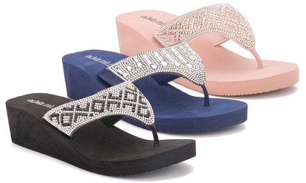 Olivia Miller Summer Bling Wedge Sandals