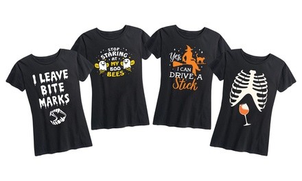 Women's Funny Halloween Graphic Tee Sizes S–4X
