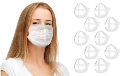 3D Face Mask Bracket Support Frame for Comfortable Breathing Space (10-Pack)