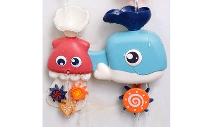 Children's Bathroom Whale Shower Toy Baby Toy Water Spray Toy Gift Set Gift Box