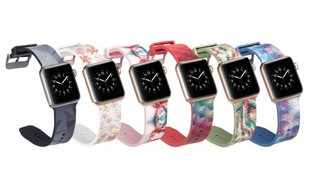 Colorful Pattern Silicone Sport Band for Apple Watch Series 1, 2, 3, 4, 5, and Sport