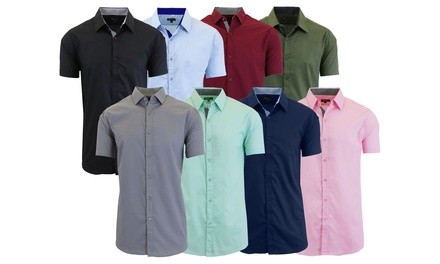 Galaxy by Harvic Men's Short-Sleeve Dress Shirt (3-Pack; S-5XL)