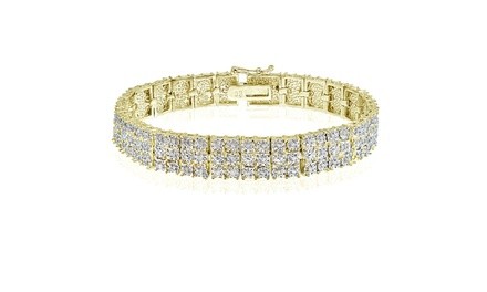 1.00 CTTW Diamond Tennis Bracelet in Gold-Tone Brass by Lion jewelers