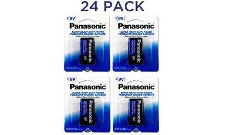 24 Pack Panasonic Super Heavy Duty 9V Batteries