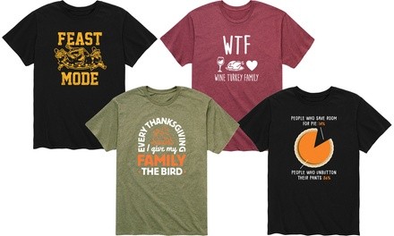 Instant Message Men's Feast Mode Thanksgiving Tees (S-3XL)