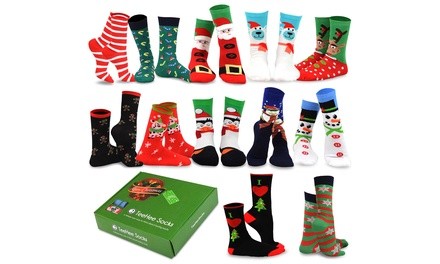 TeeHee Women's Holiday Socks (12 Pairs) with Gift Box