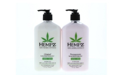 Hempz Original Herbal 17 oz & Pomegranate 17 oz Body Moisturizers