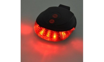 Cycling Bicycle Bike Rear Tail Safety Warning 5 LED  2 Laser Flashing Lamp Light