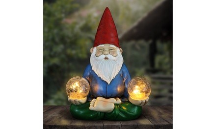 Exhart Solar LED Yoga Garden Statues - Gnome, Owl, or Frog