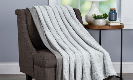 Oversized Faux Rabbit Fur Throw Blanket