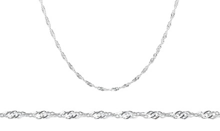 Italian Singapore Chain in Solid Sterling Silver