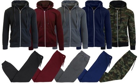 Galaxy By Harvic Men's Fleece-Lined Hoodie & Jogger Set (2-Piece; S-5XL)