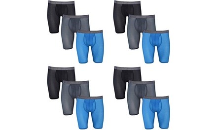 Fruit of the Loom Men's Everlight Long Leg Breathable Boxer Briefs  (12-Pack)