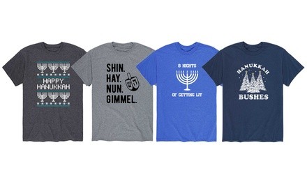 Instant Message: Happy Hanukkah Holiday and Dreidel Men's Tee (S-3XL)
