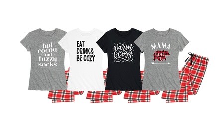 Nap Chat: Women's Plaid Pajama Set. Plus Sizes Available.