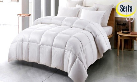 Serta White Down and Feather Fiber Comforter - Choose Your Warmth