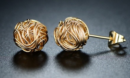 Barzel 18K Gold Love Knot Stud Earrings