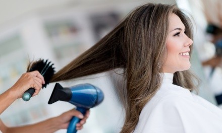 Wash and Blowout with Haircut or Style, Brazilian Blowout, or Root Touchup at K One Hair Salon (Up to 77% Off)