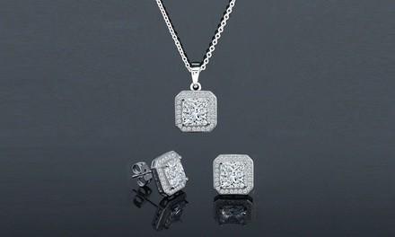 Elements of Love Princess Pendant and Earrings Set Made with Swarovski Elements (2-Pack)