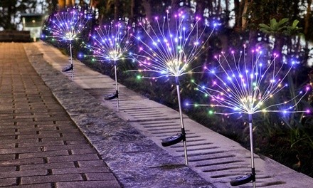 2 PCS Solar Outdoor Firework Light 120 LED Multi Color Garden Decorative Lights