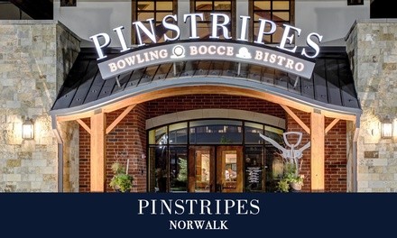 Bowling and Bocce Ball at Pinstripes Norwalk (Up to 40% Off). Eight Options Available. 