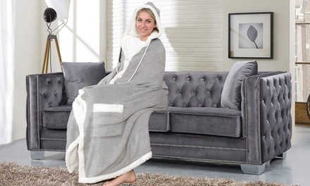 Jellie Cozy & Ultra Plush Sherpa Hoodie Throw