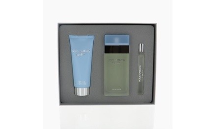 D&G LIGHT BLUE by Dolce & Gabbana 3.3 oz EDT Spray 3 Piece Gift Set for Women