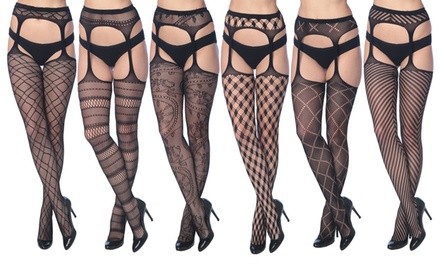 Frenchic Fishnet Suspenders in Regular and Plus Sizes (6-Pack)