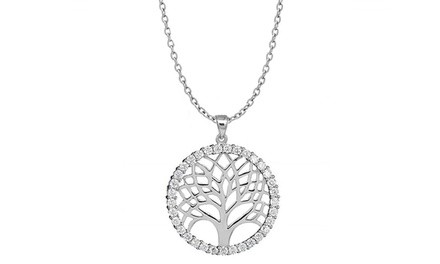 Sterling Silver Tree Of Life Necklace Made With Swarovski Elements by Mina Bloom