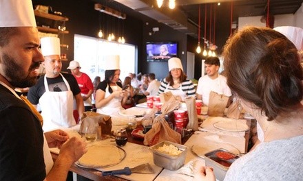 Pizza Making Class for One, Two, or Four with One Glass of Wine per Person at Pummarola (Up to 41% Off)