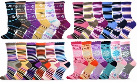 TeeHee Women's Fun Crew Socks (12 Pairs)