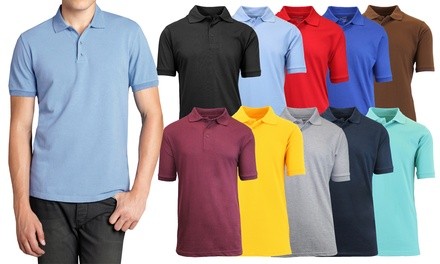 5-Pack Men's Short Sleeve Pique Polo Shirt (S-3XL)