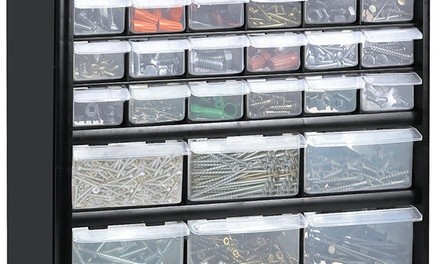 GreenCo Wall Mount Hardware and Craft Storage Cabinet Drawer Organizer