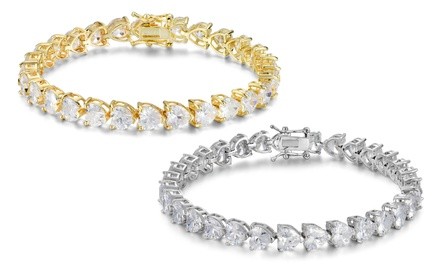 Elements of Love Crystal Heart Tennis Bracelet Made With Swarovski Elements