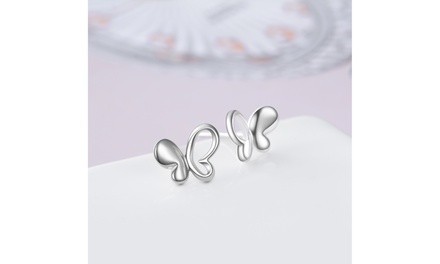 Solid Sterling Silver Butterfly Earrings