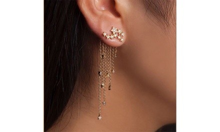 Women Shining Stars Tassel Alloy Earrings Women's Small Dangle Jewelry