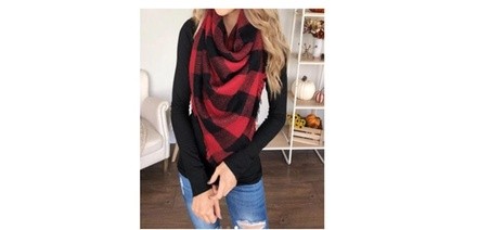 Black and Red Buffalo Scarf