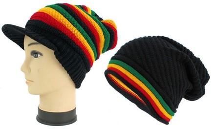 Rasta Unisex Beanie with Optional Brim