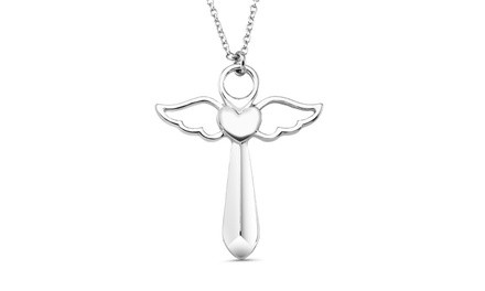 Cross Angel Drop Necklace