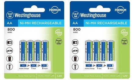 Westinghouse NiMh Rechargeable AA & AAA Batteries (8 or 24 Pack)