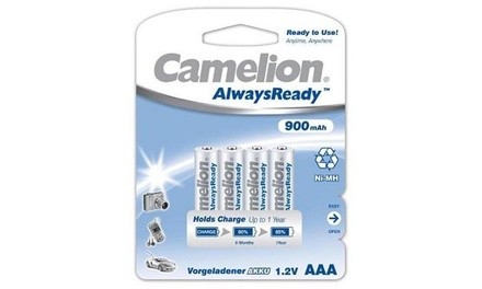 Camelion Always Ready AAA or AA NIMH Rechargeable Batteries (4-Pack)